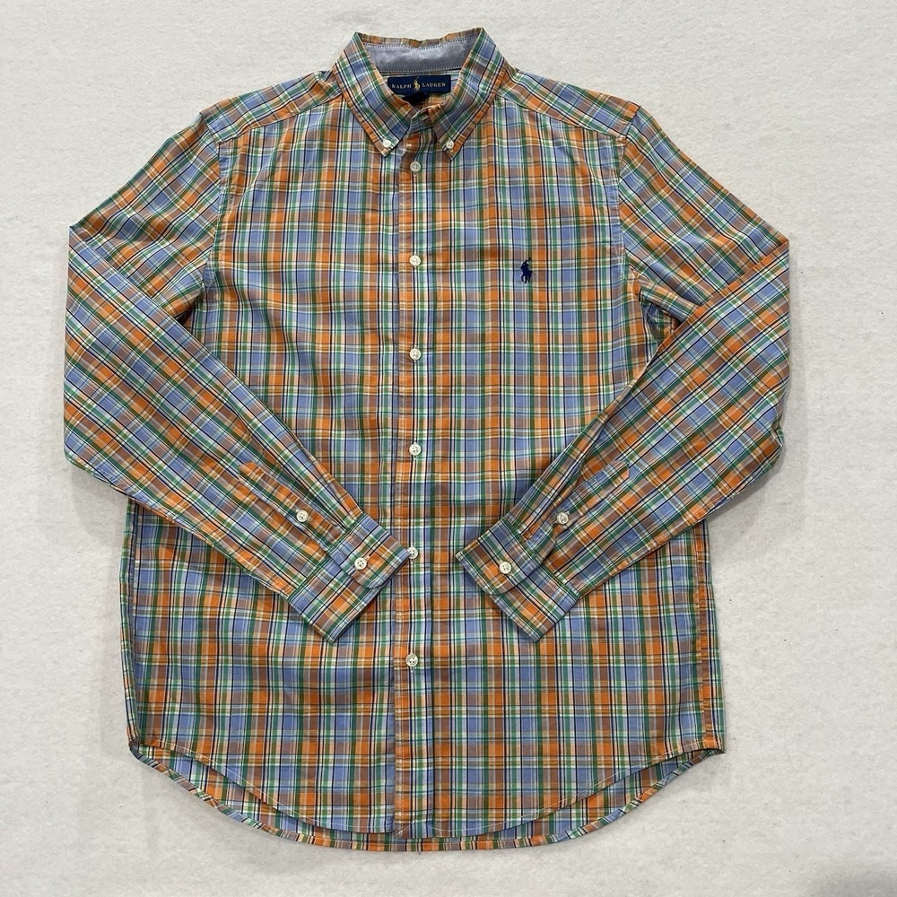 Polo Ralph Lauren Boys XL 18-20 Plaid Cotton Long Sleeve Button Down Shirt